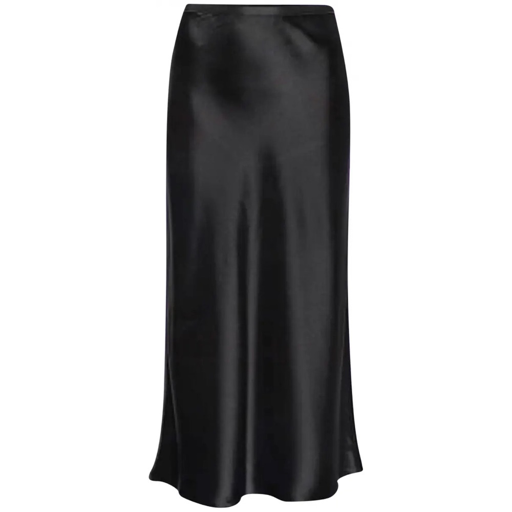 Elegant Black Satin Skirt